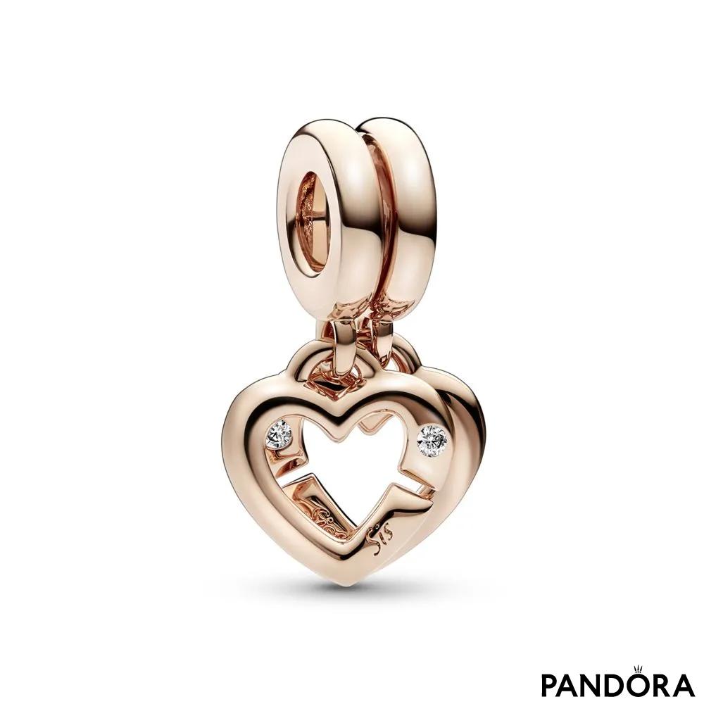 Loving Hearts of Pandora Necklace with Clear CZ