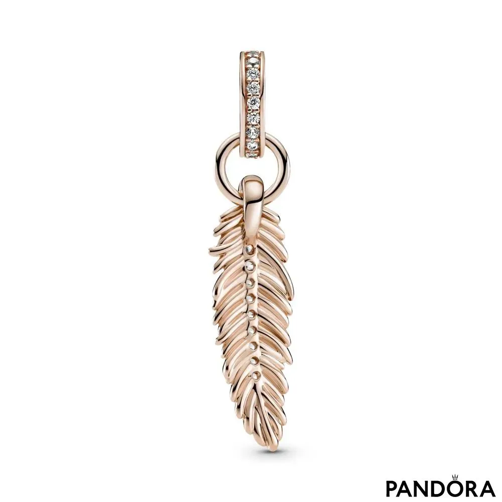Sparkling Feather Dangle Charm 
