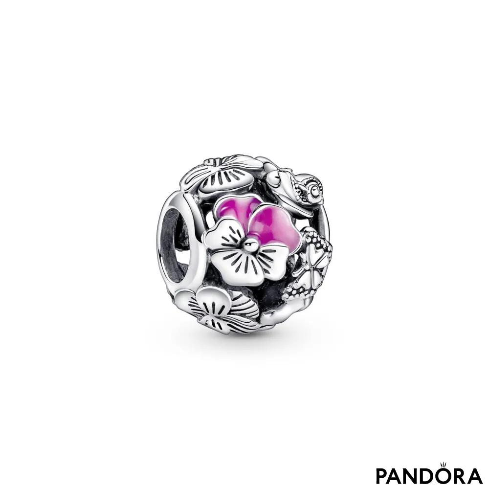 Sterling Silver Pansy Flower Charm