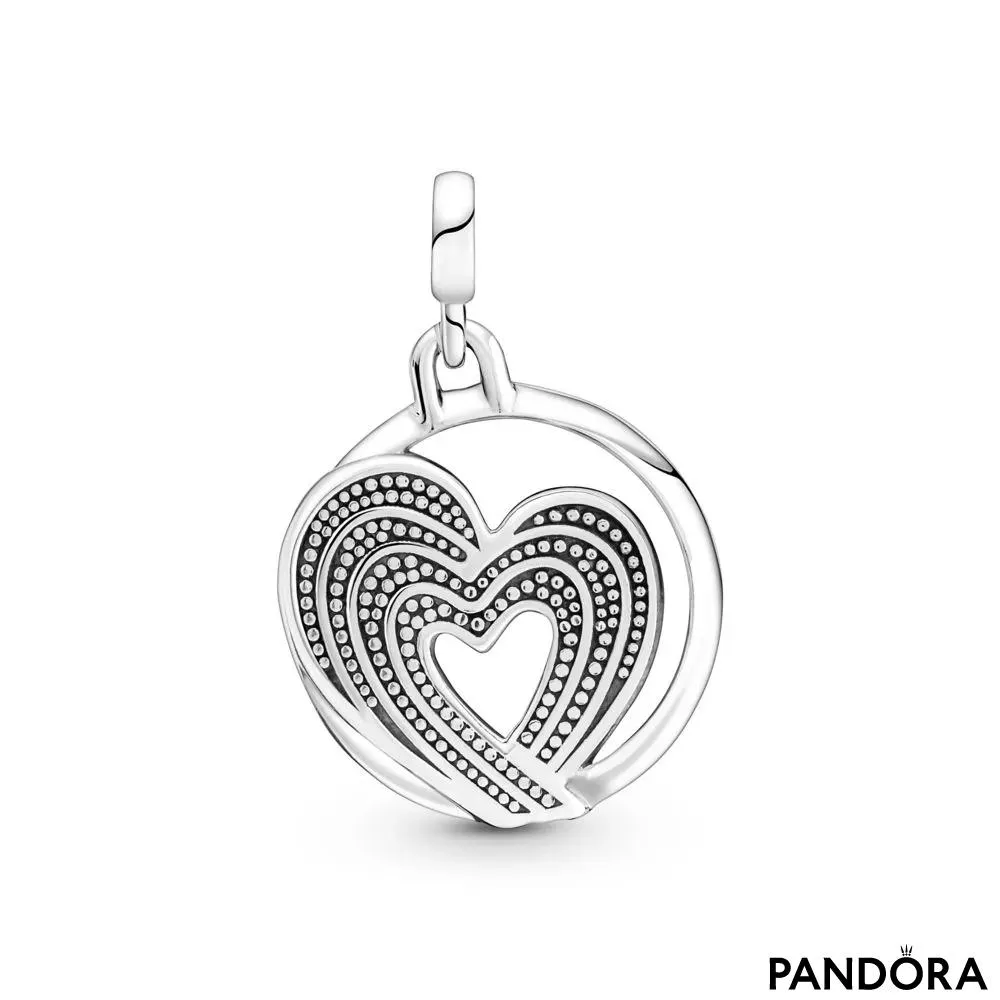 Medaljon Pandora ME z mavričnim srcem svobode 