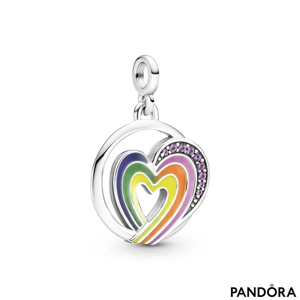 Pandora ME Rainbow Heart of Freedom Medallion 