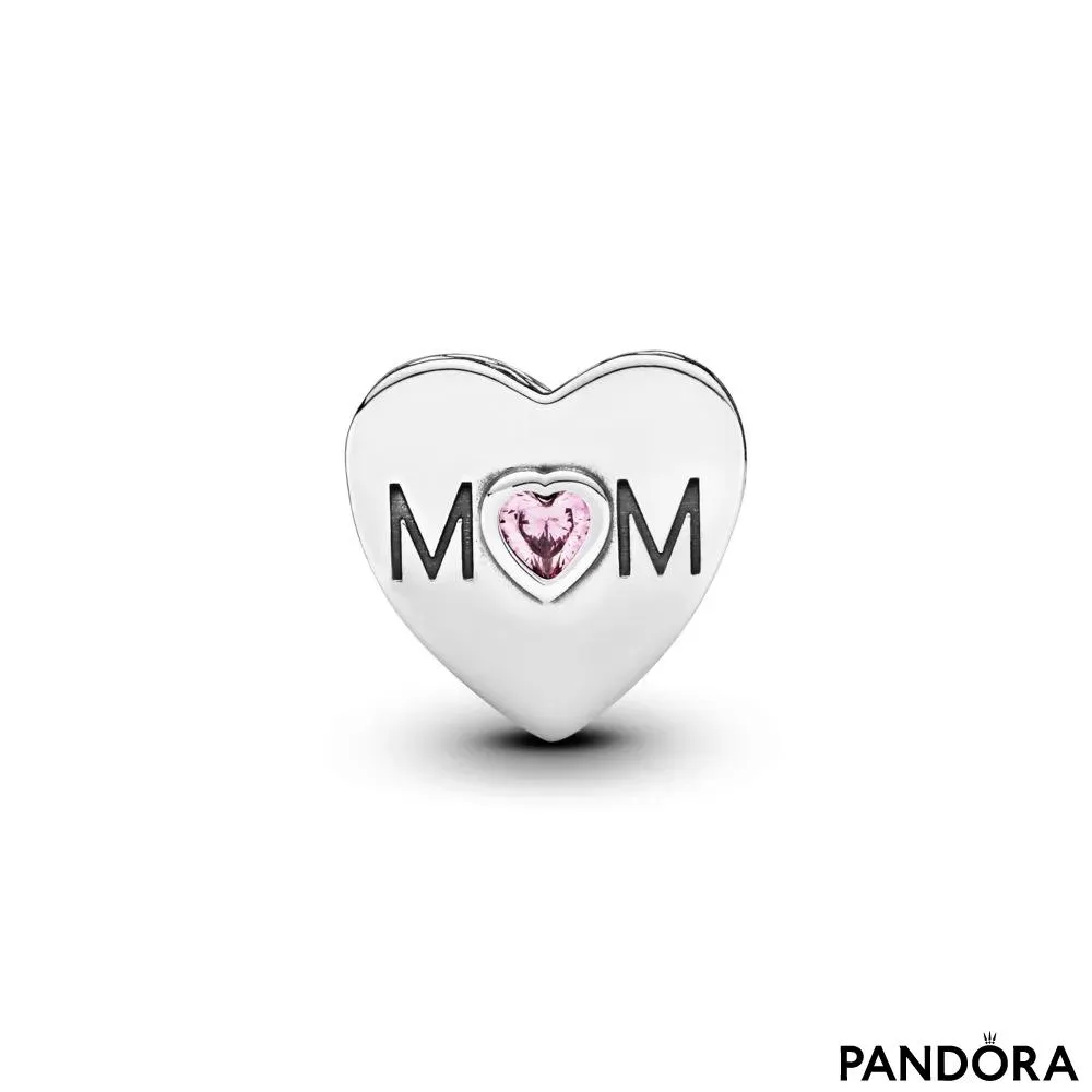 Pink Mum Heart Charm 