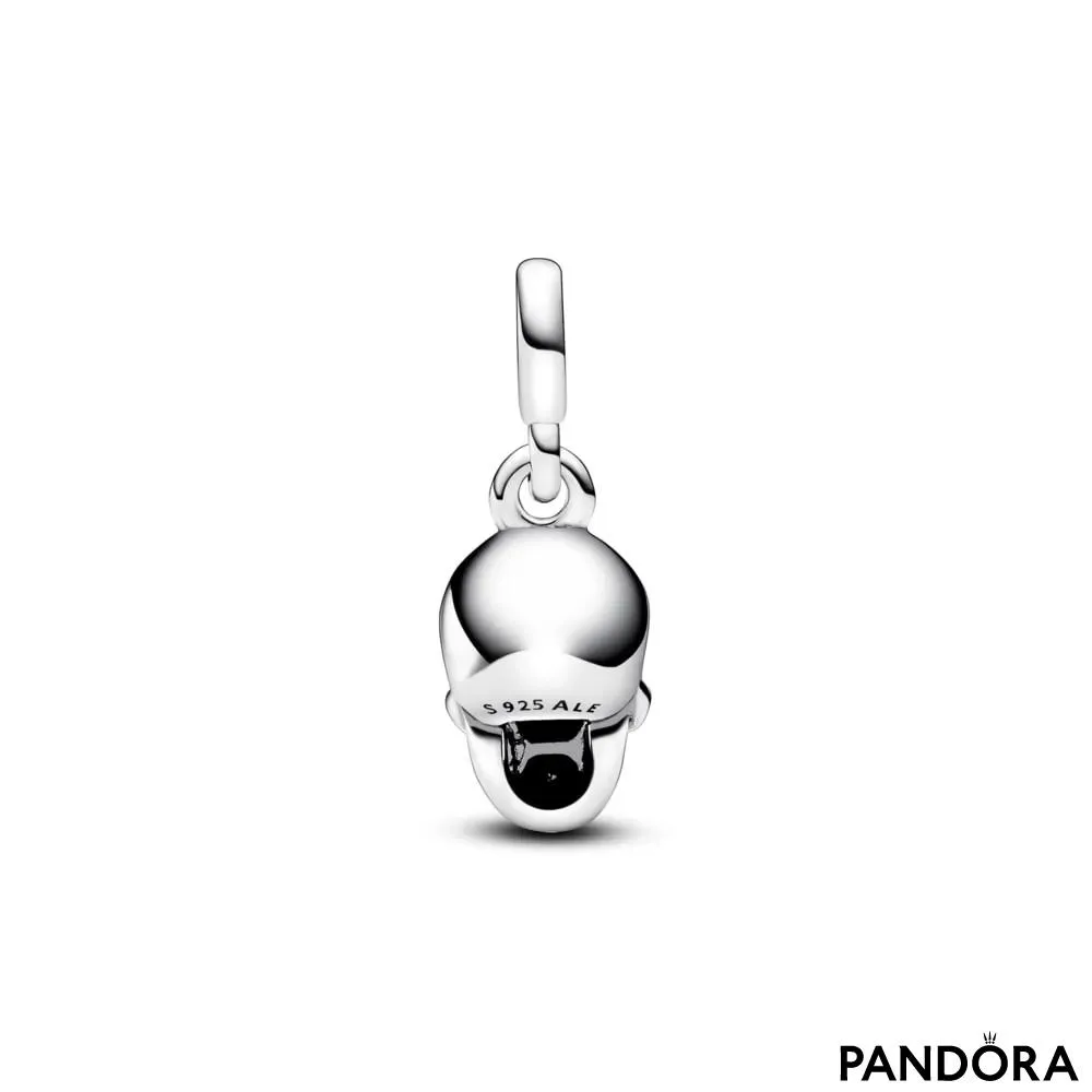 Skull sterling silver mini dangle with clear cubic zirconia 
