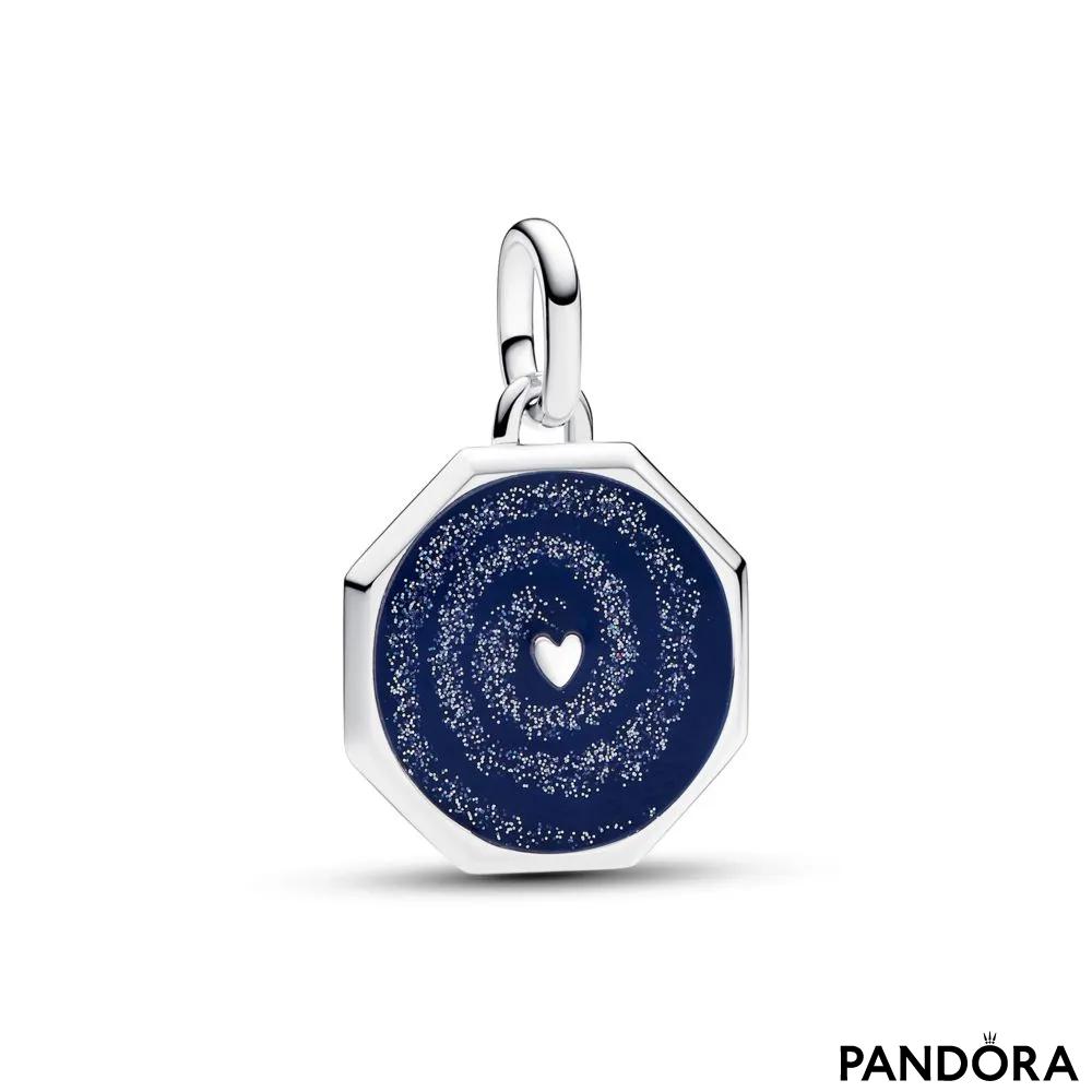 Medaljon z motivom srca in galaksije Pandora ME 