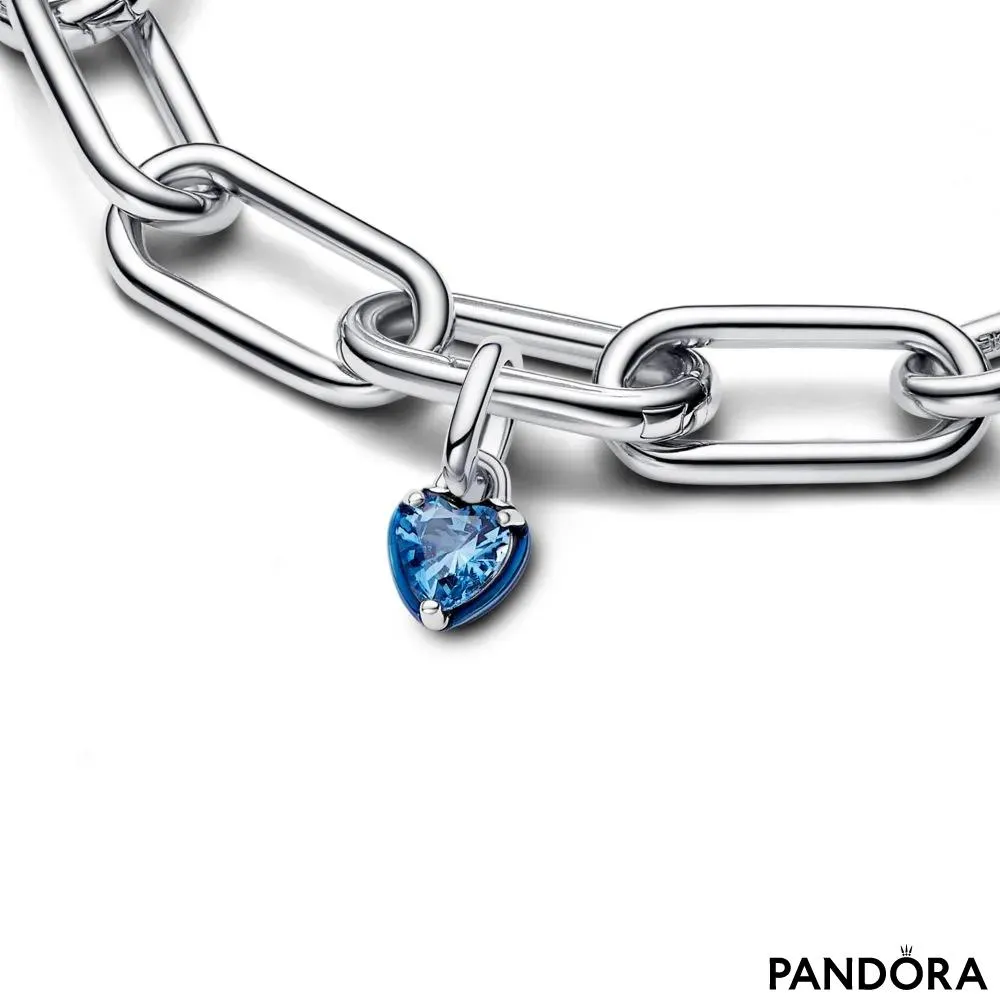 Mini viseči obesek z motivom modre čakre in srca Pandora ME 