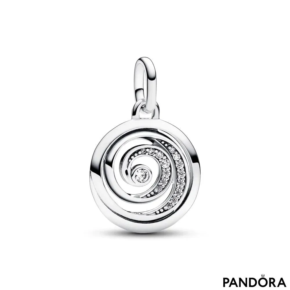 Medaljon z motivom spirale hvaležnosti Pandora ME 