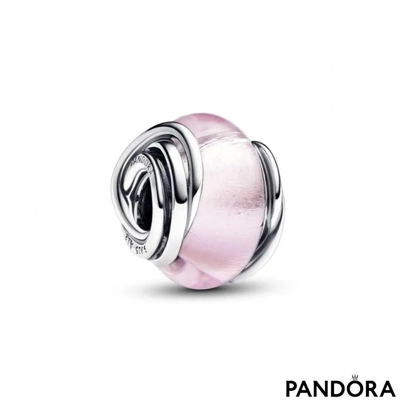Encircled Pink Murano Glass Charm 