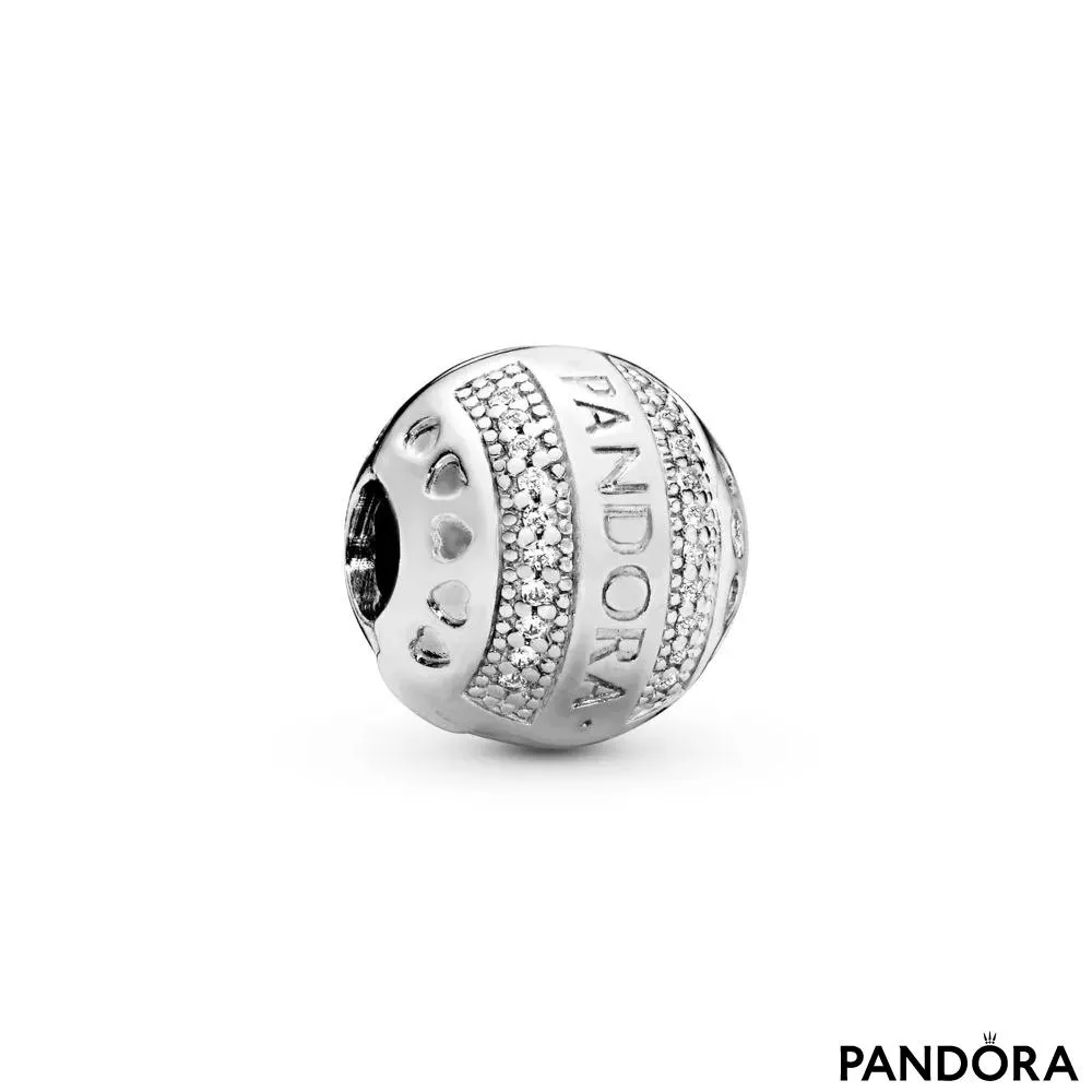 Pandora Logo Round Clip Charm 