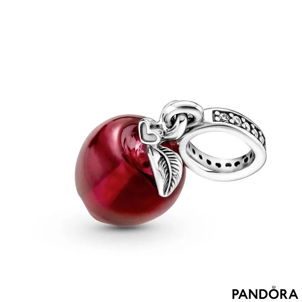 Murano Glass Red Apple Dangle Charm 