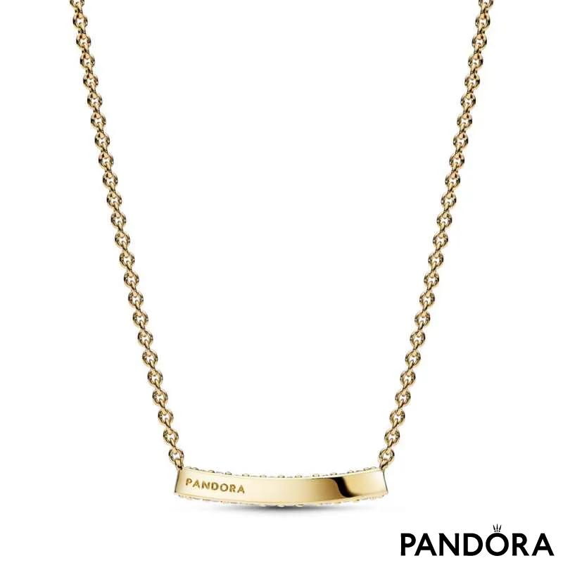 Ogrlica Pandora Timeless s paličico v slogu pavé 
