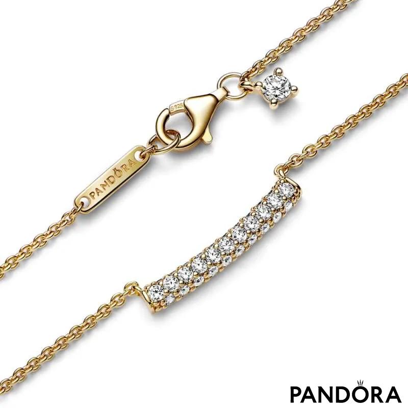 Ogrlica Pandora Timeless s paličico v slogu pavé 