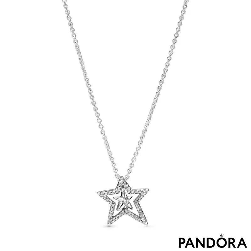 Ogrlica z asimetrično zvezdo v slogu pavé 