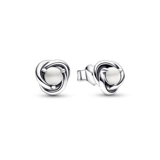 Birthstone junij - neviseči beli uhani