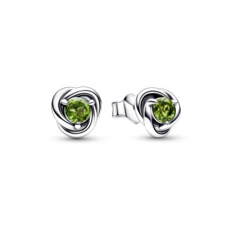 Birthstone avgust - neviseči svetlo zeleni uhani