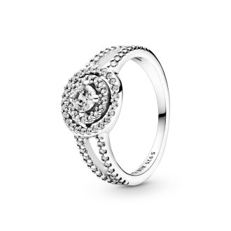 Prstan z dvojno svetlikajočo obrobo