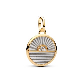Obesek v obliki medaljona z motivom sončnega vzhoda