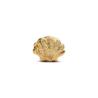 Mini obesek s teksturo Školjka iz 14k pozlate
