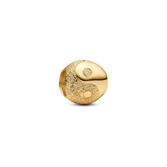 Mini obesek s teksturo Jin in Jang iz 14k pozlate