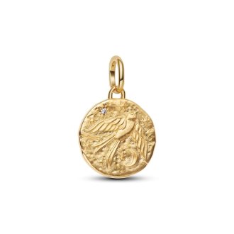 Obesek v obliki medaljona z motivom lastovke