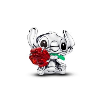 Disney Stitch Rose obesek iz muranskega stekla