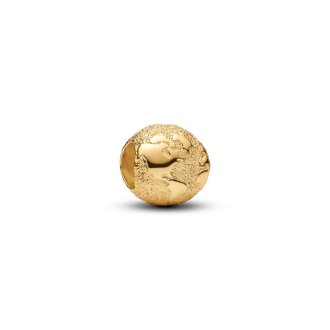 Mini obesek s teksturo Globus iz 14k pozlate