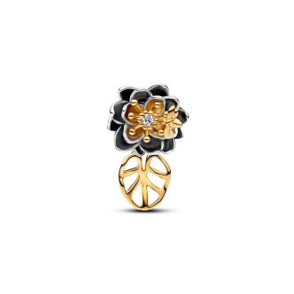 Disney Princess Tiana Water Lily obesek z diamantom iz 14k pozlate