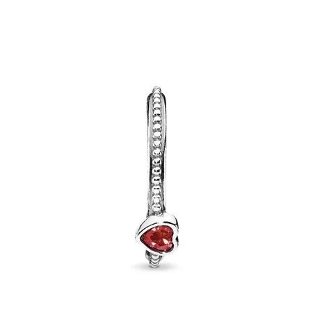 Heart silver ring with golden red synthetic ruby Official Pandora Slovenia